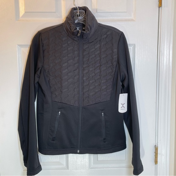 Xersion Womens Black Quilted Full Zip Lightweight Jacket Pockets Size XS - Picture 1 of 11